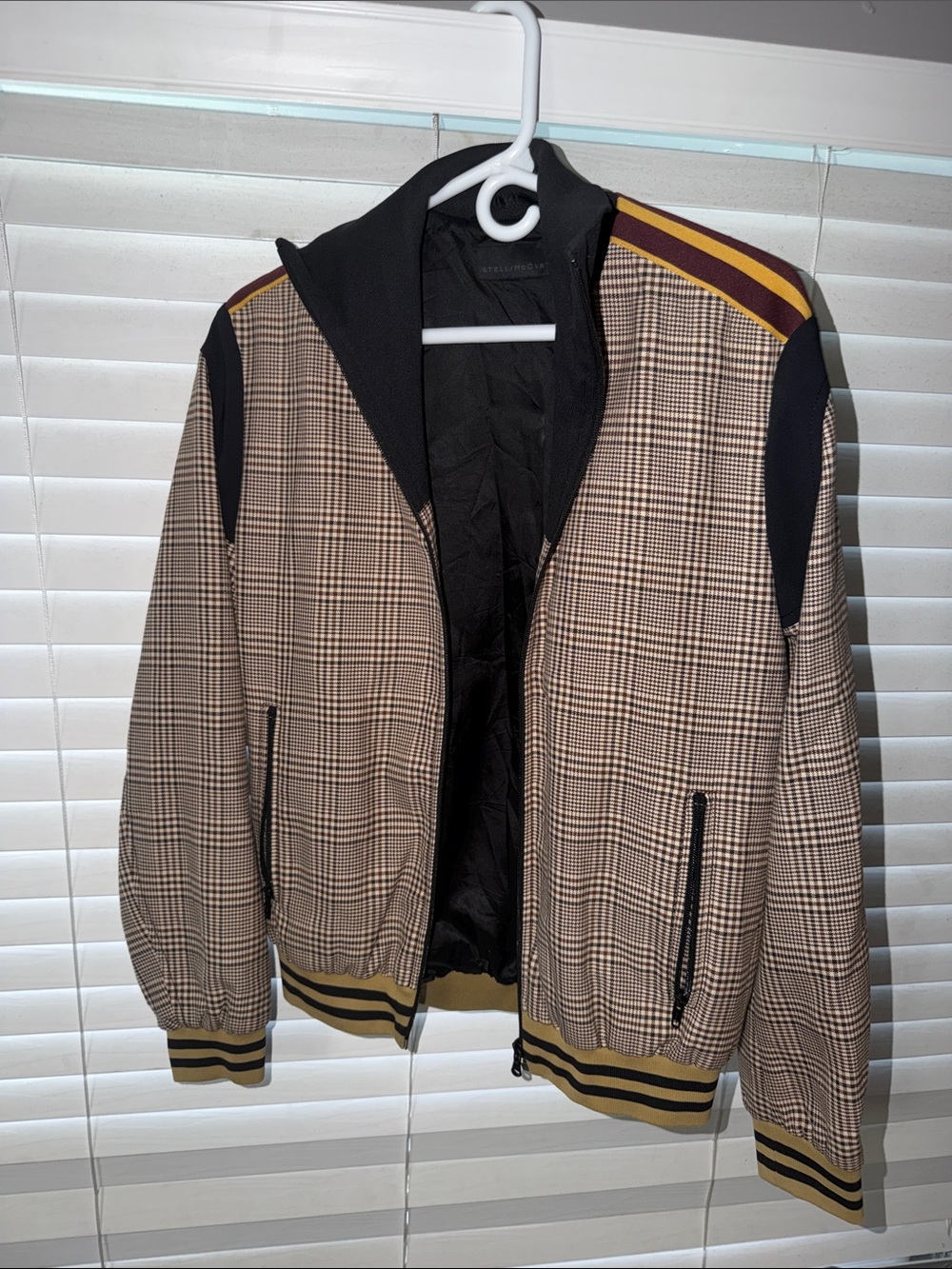 Men's Plaid Bomber Jacket with Black & Tan Accents